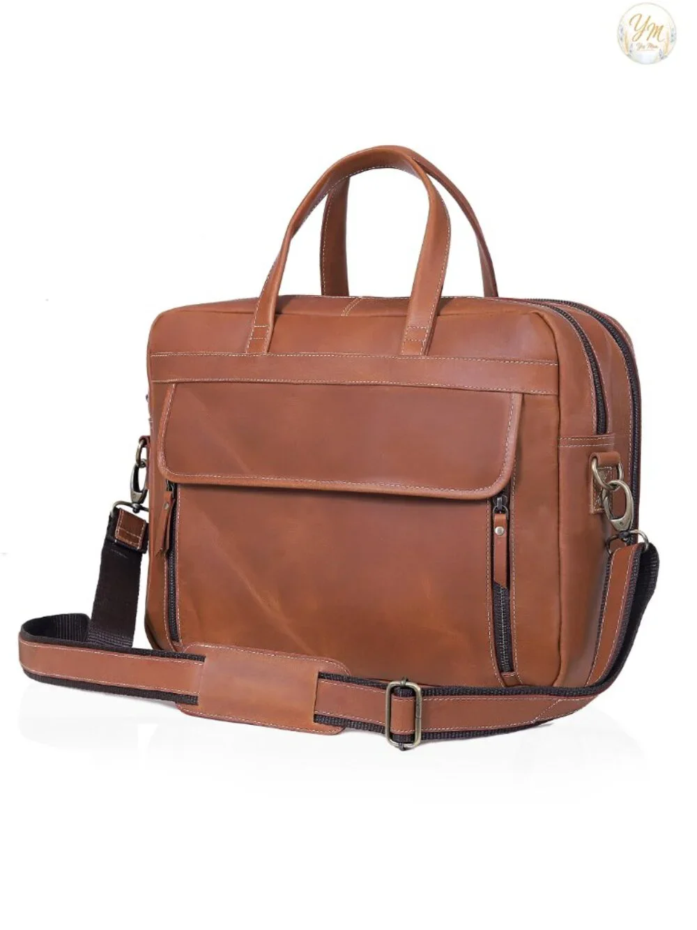 Full Grain Italian Leather Briefcase Men's Handcrafted Laptop Bag Multiple